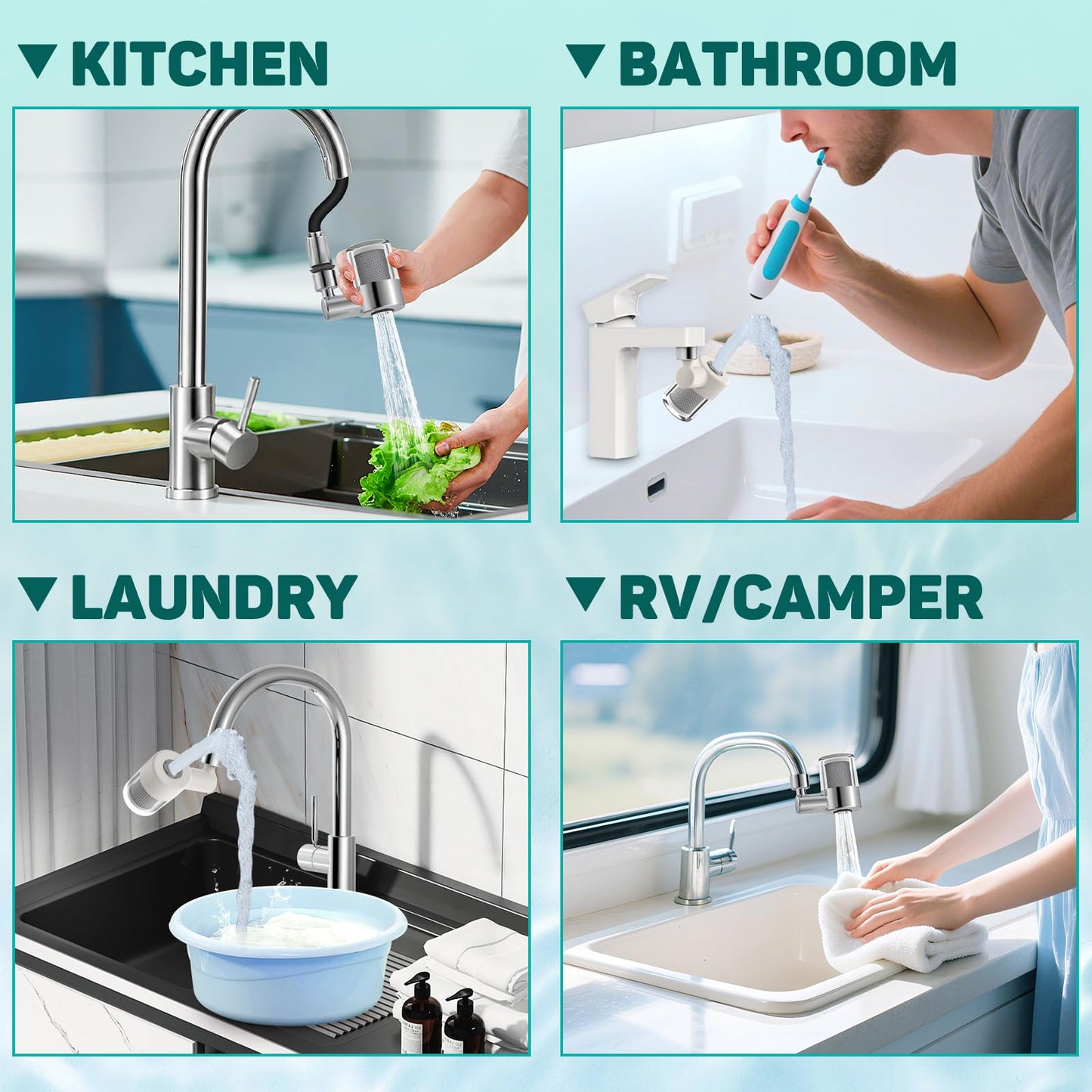 CECEFIN 1080° Swivel Faucet-Extender Sink-Aerator