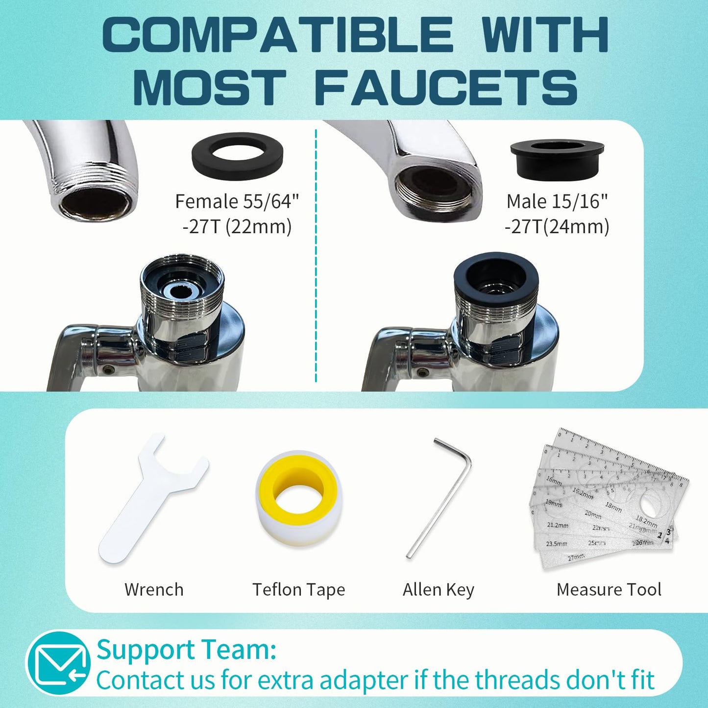 CECEFIN 1080° Swivel Faucet-Extender Sink-Aerator