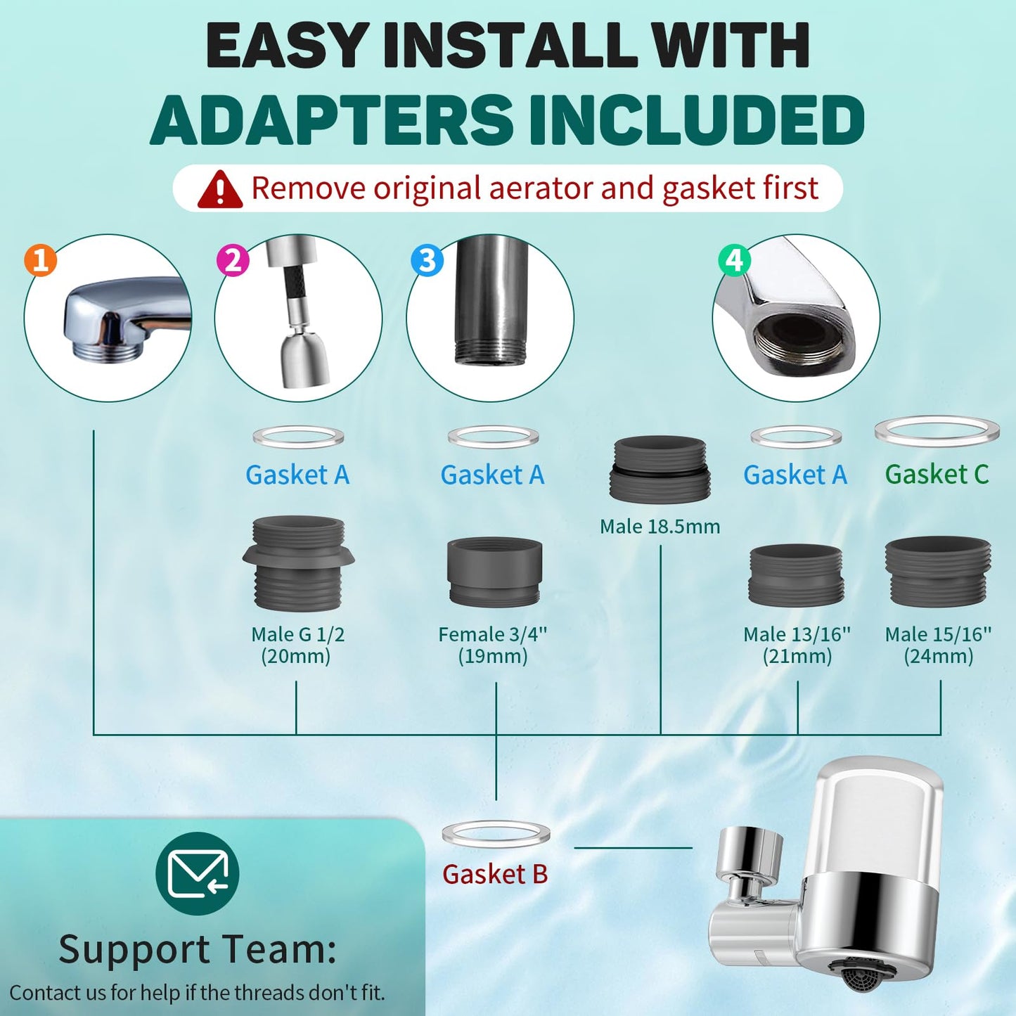 CECEFIN 1080° Swivel Faucet-Extender Sink-Aerator
