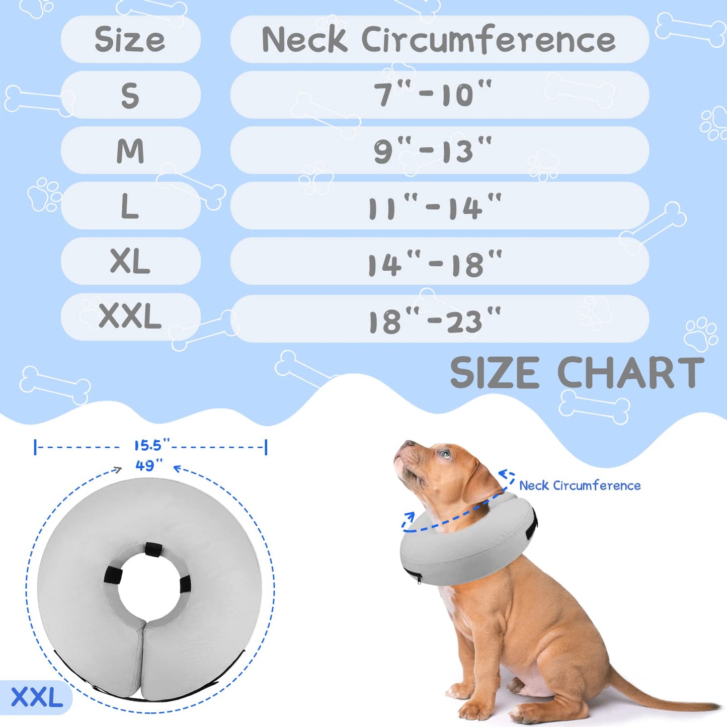 Super Inflatable Dog Cone Collar for Small Puppies Cats