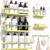 6 Pack Large Capacity Bath Organizer with Soap Holder and 12 Hooks