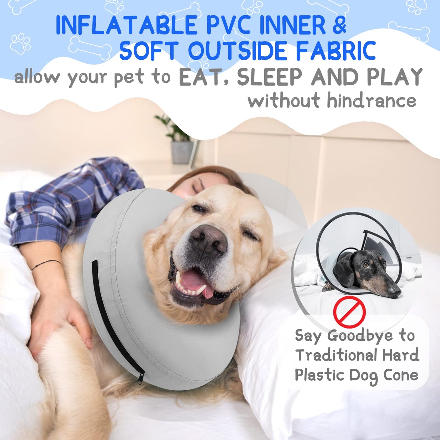 Super Inflatable Dog Cone Collar for Small Puppies Cats