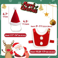 Pet Santa Hat and Red Cloak for Cats Dogs and Rabbits