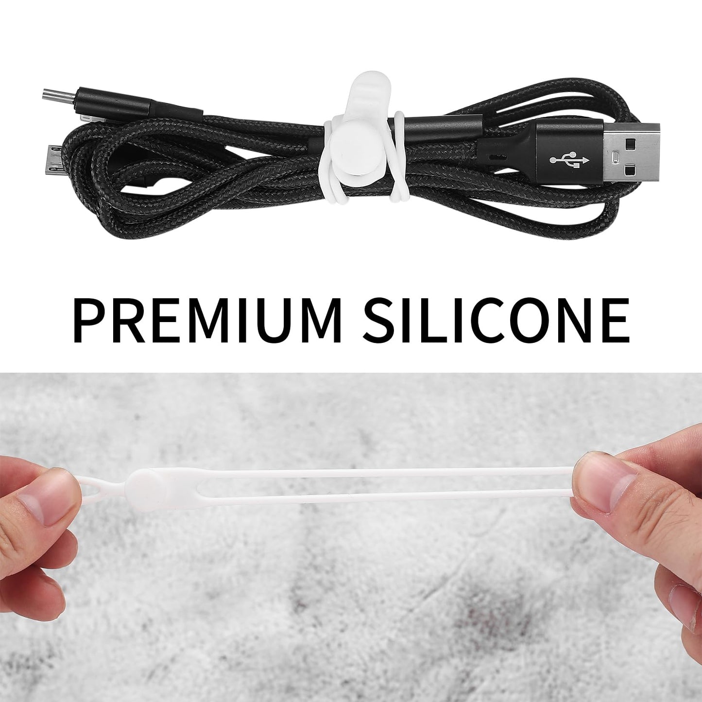 25 Pcs Silicone Cable Ties, Reusable Cable Straps Wire Organizer