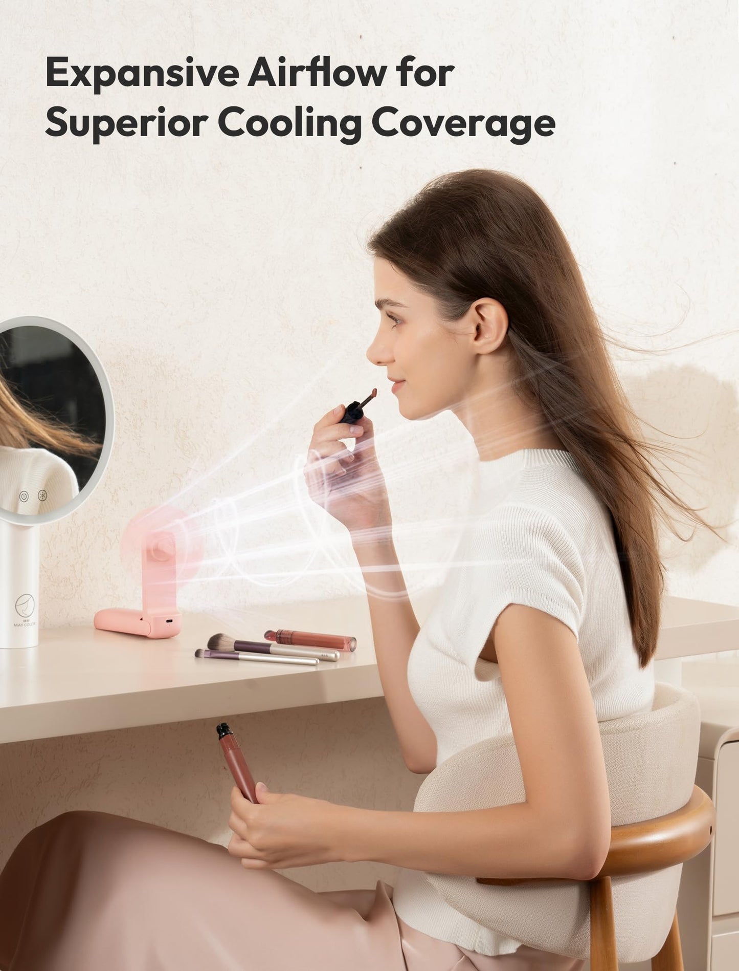 Aecooly Slim Portable Fan [24H Max Cooling Time]