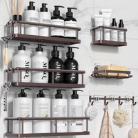 6 Pack Large Capacity Bath Organizer with Soap Holder and 12 Hooks