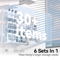 6 Pack Large Capacity Bath Organizer with Soap Holder and 12 Hooks