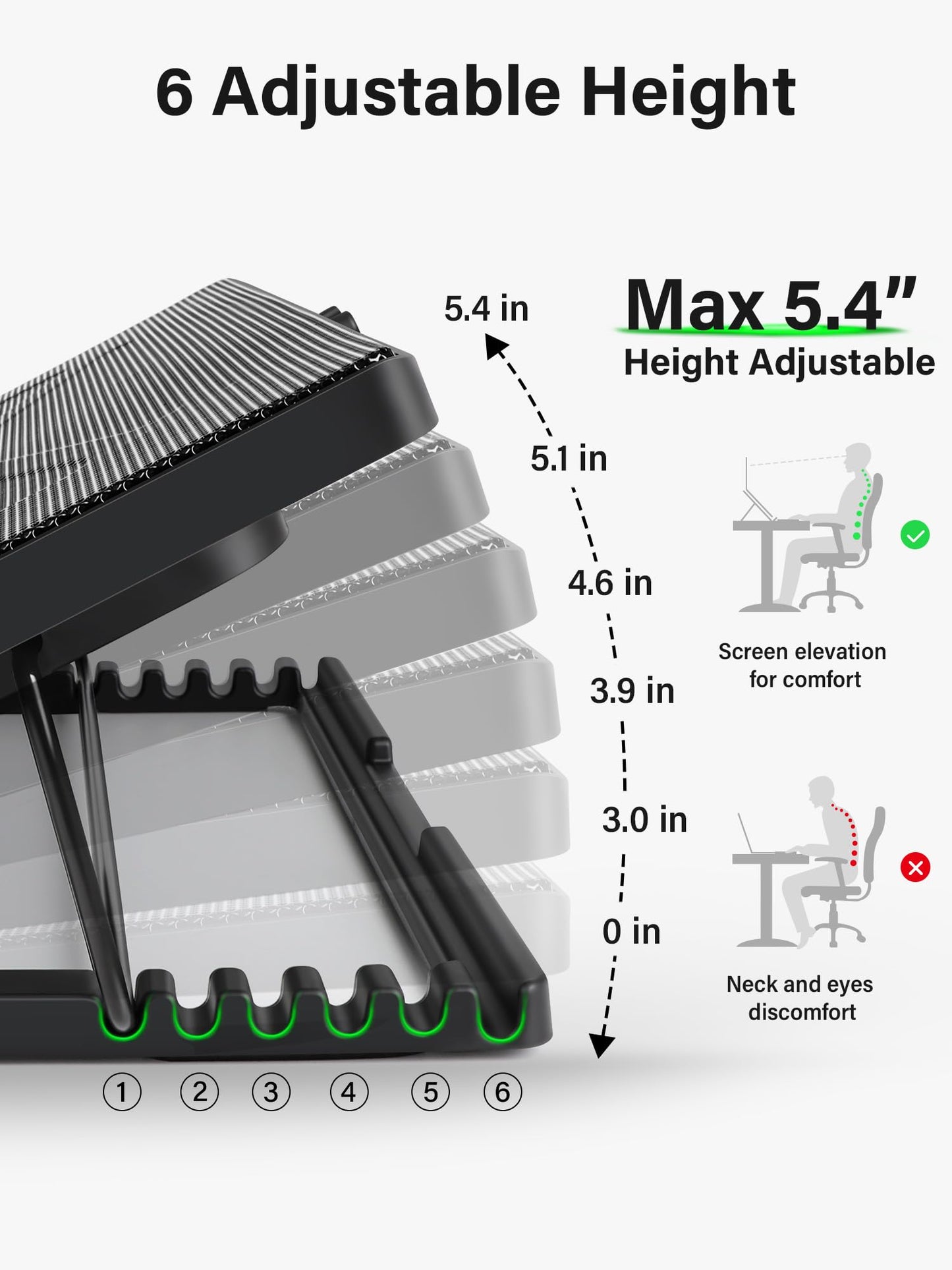 Kootek Laptop Cooling Pad, Laptop Cooler with 5 Quiet Fans for 12"-17"