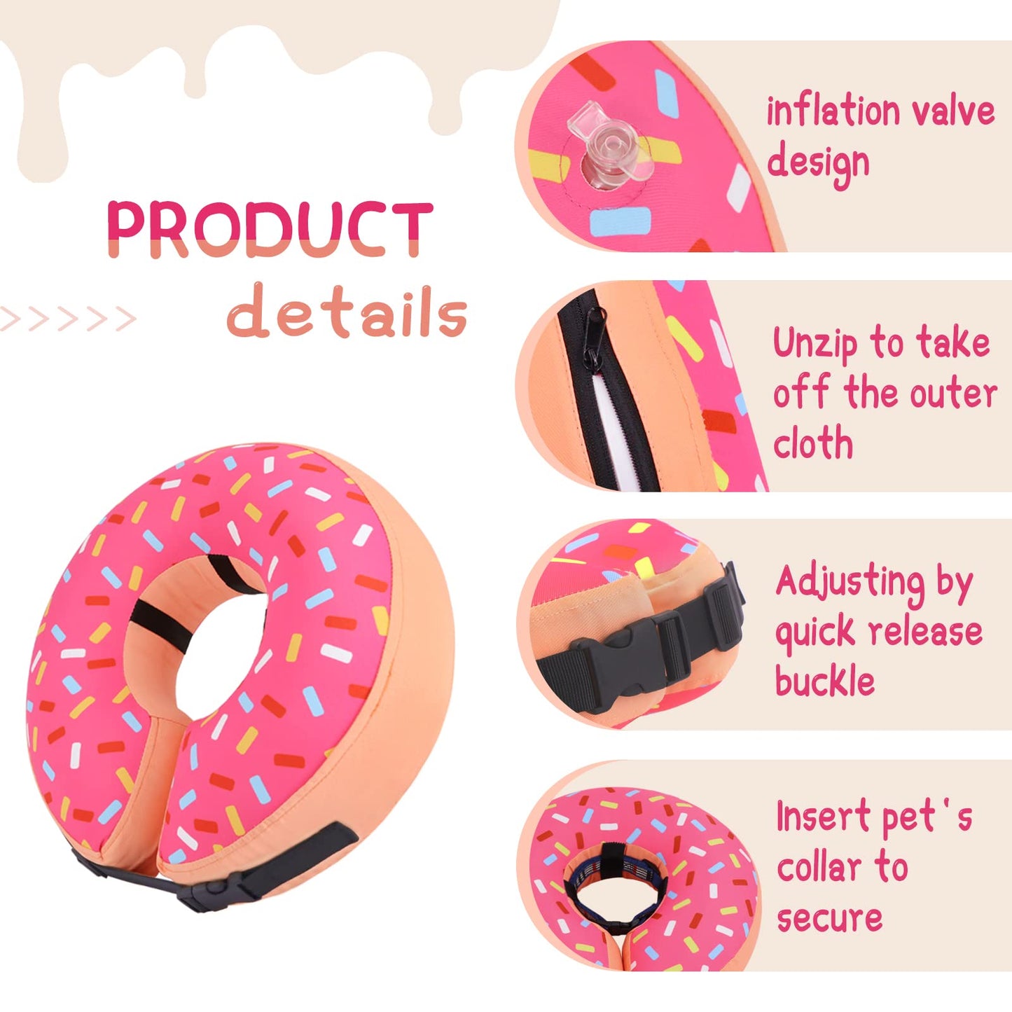 Super Inflatable Dog Cone Collar for Small Puppies Cats