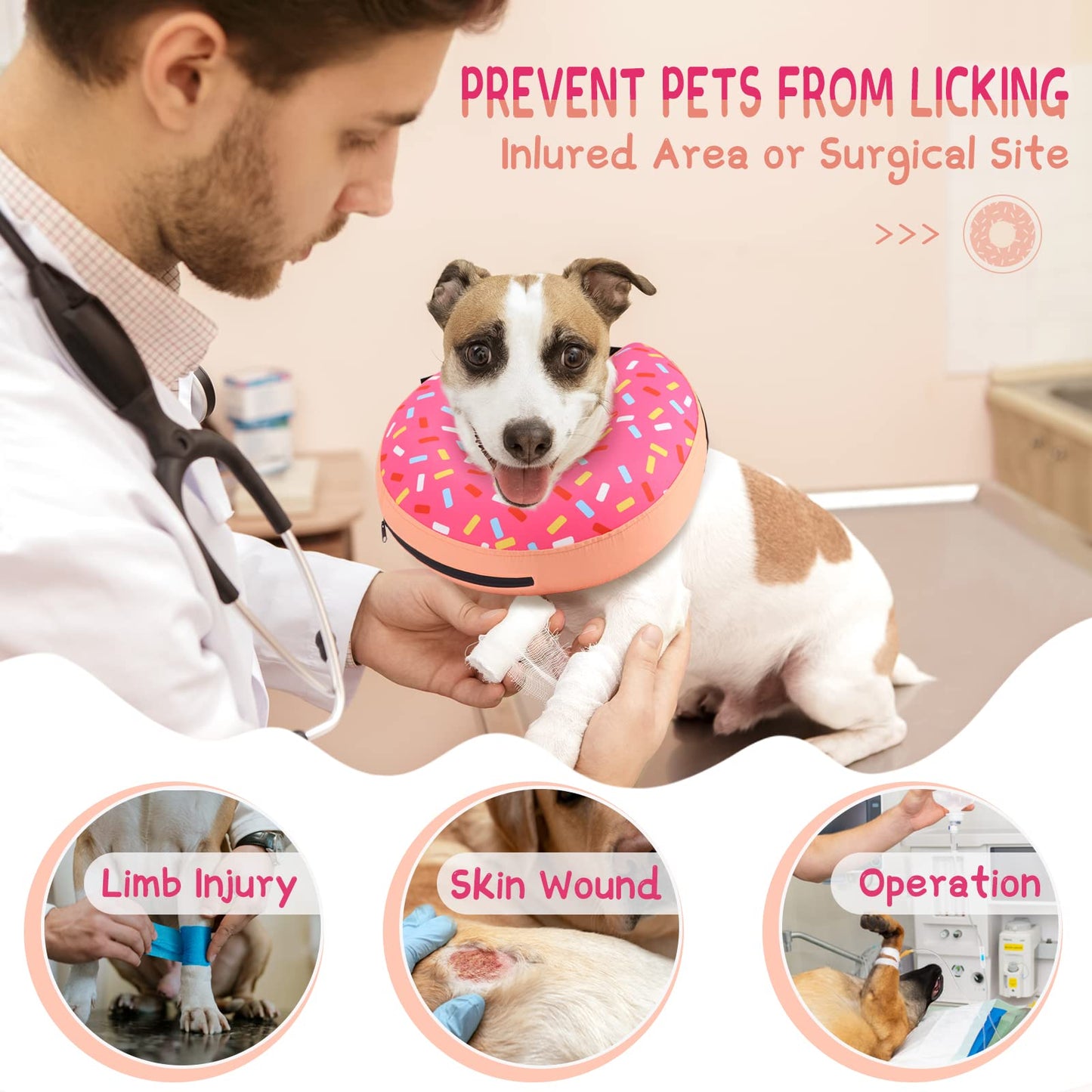 Super Inflatable Dog Cone Collar for Small Puppies Cats