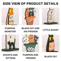Halloween Wooden Tabletop Decorations (Set of 5)