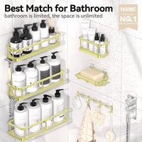 6 Pack Large Capacity Bath Organizer with Soap Holder and 12 Hooks