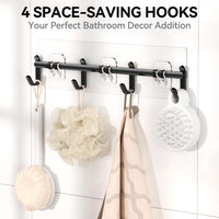 6 Pack Large Capacity Bath Organizer with Soap Holder and 12 Hooks