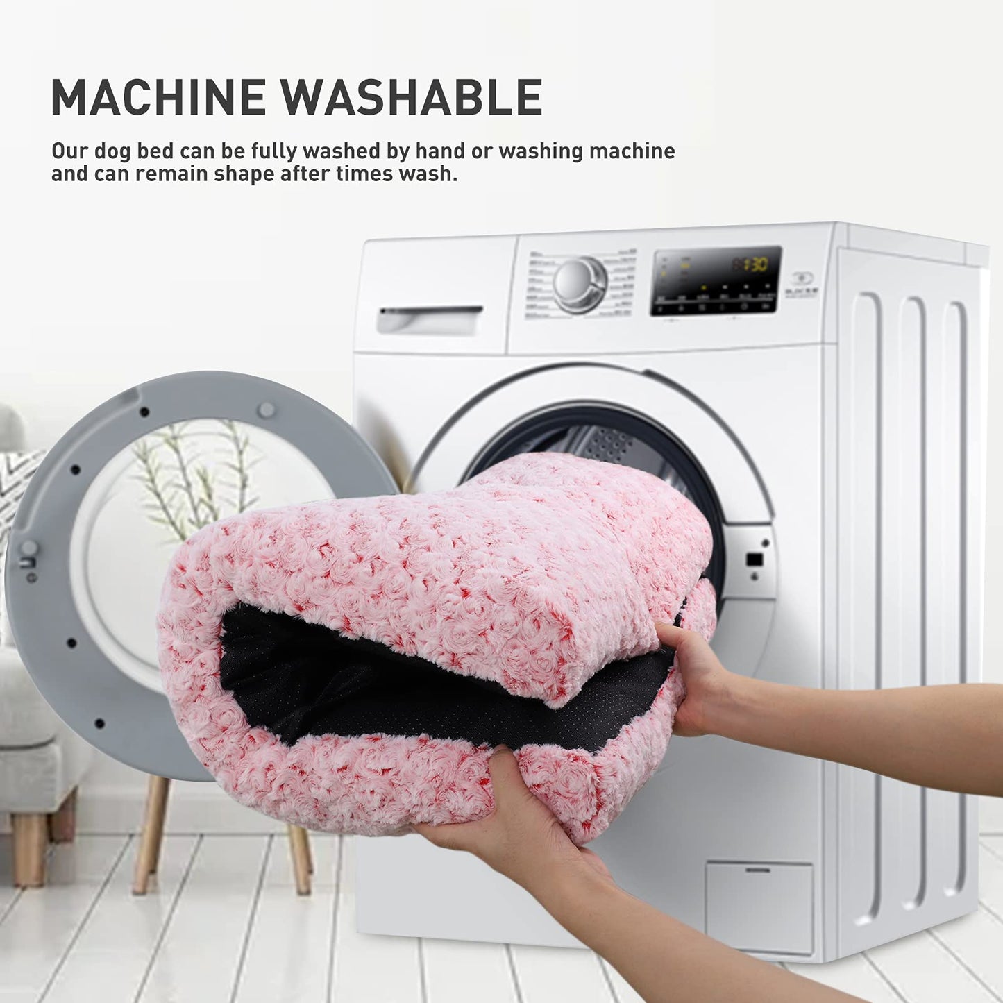 KSIIA Washable  Plush Dog Crate Beds
