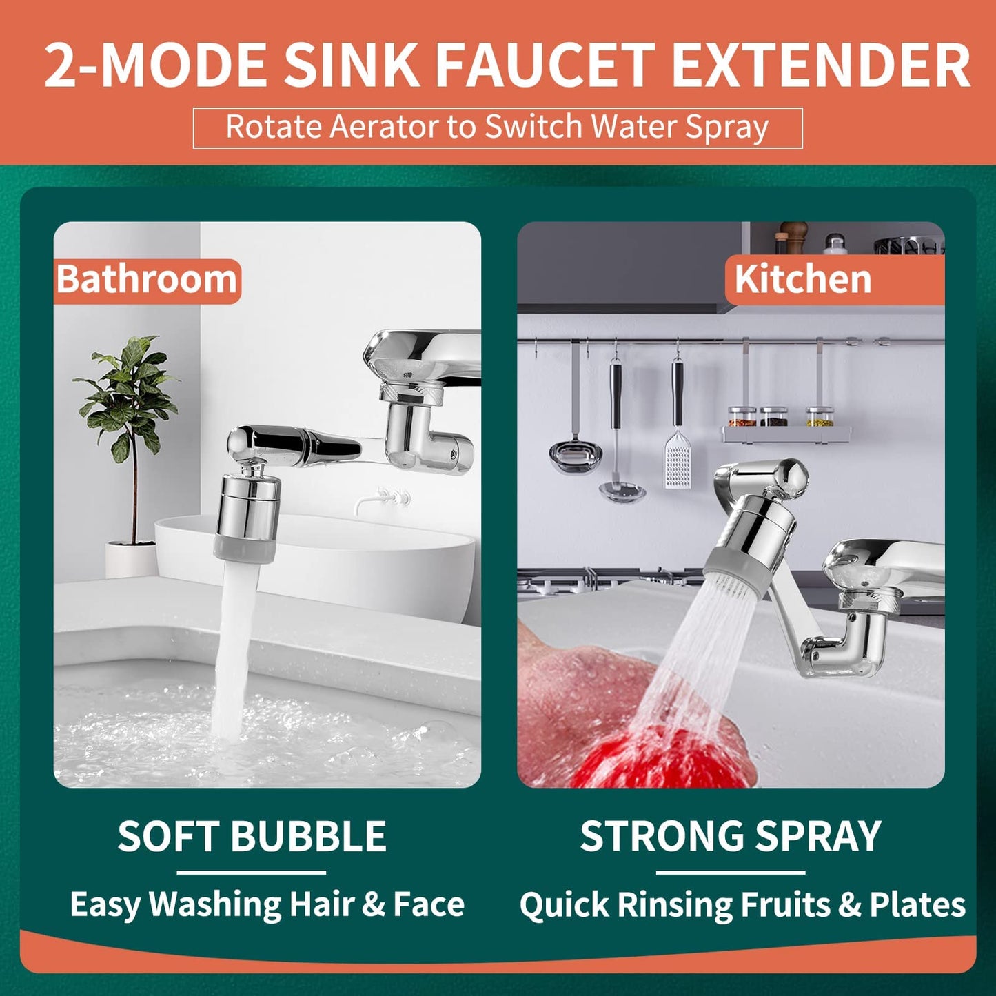 CECEFIN 1080° Swivel Faucet-Extender Sink-Aerator