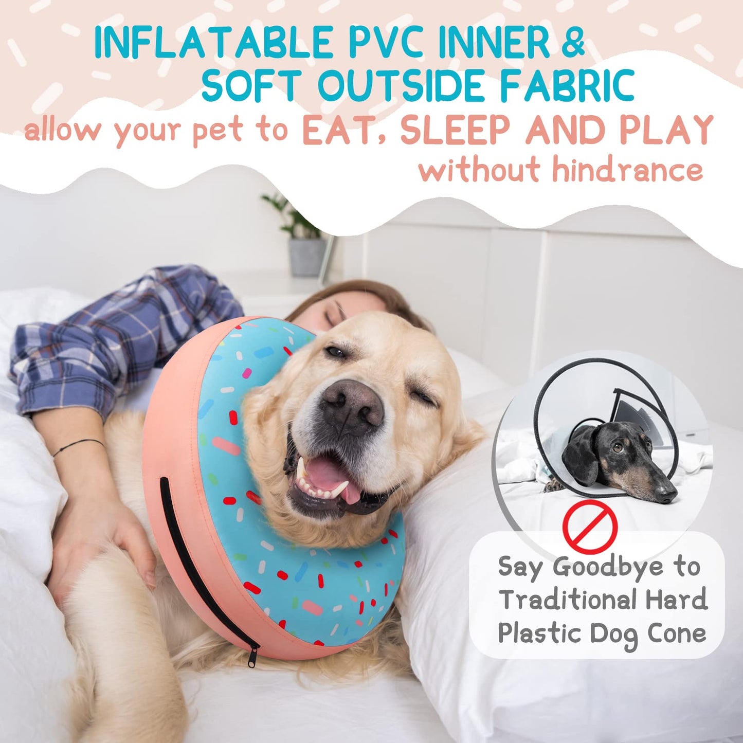 Super Inflatable Dog Cone Collar for Small Puppies Cats