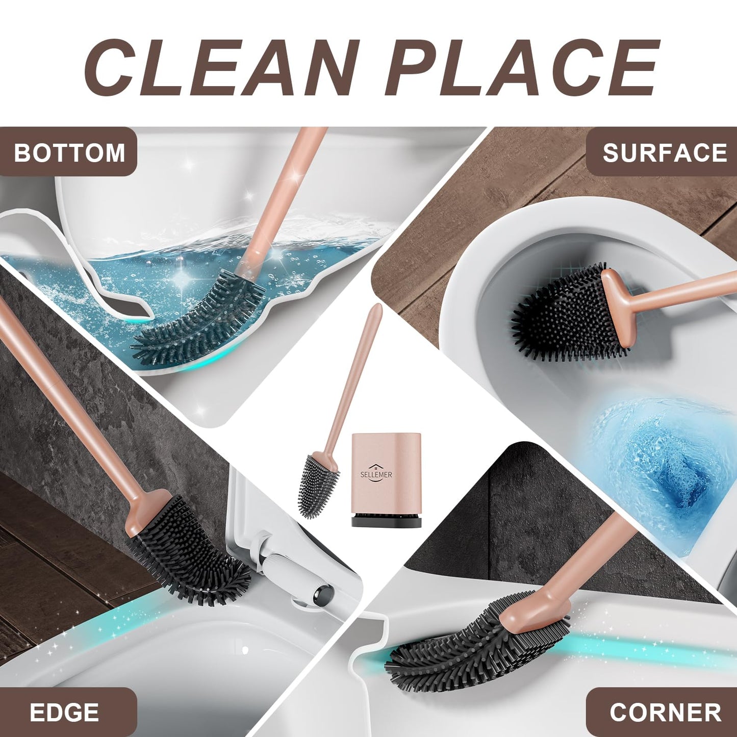 Sellemer Toilet Brush and Holder Set