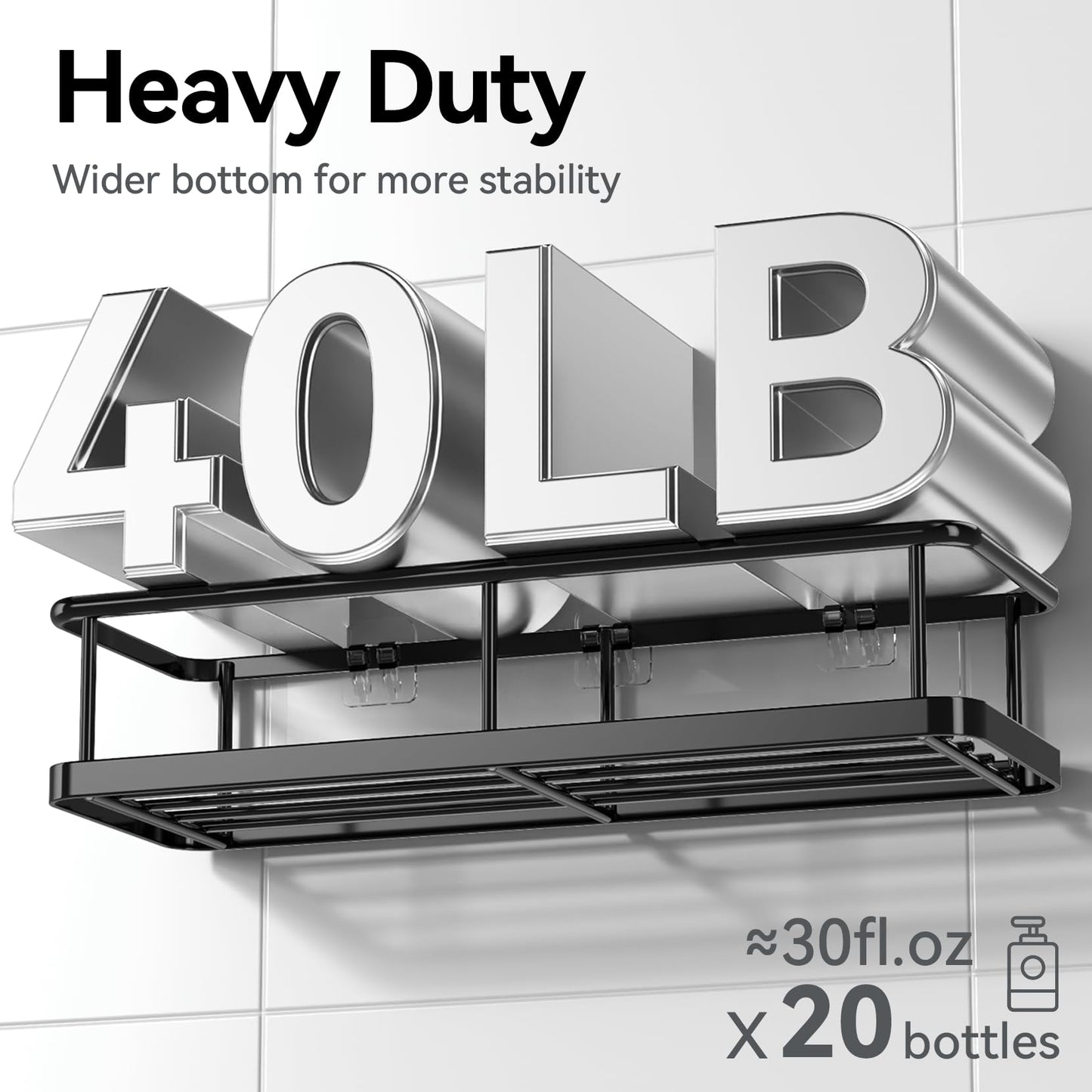 6 Pack Large Capacity Bath Organizer with Soap Holder and 12 Hooks