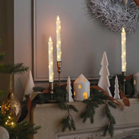 GenSwin Halloween Black Taper Flameless Candles with Ghost Hand Candlesticks