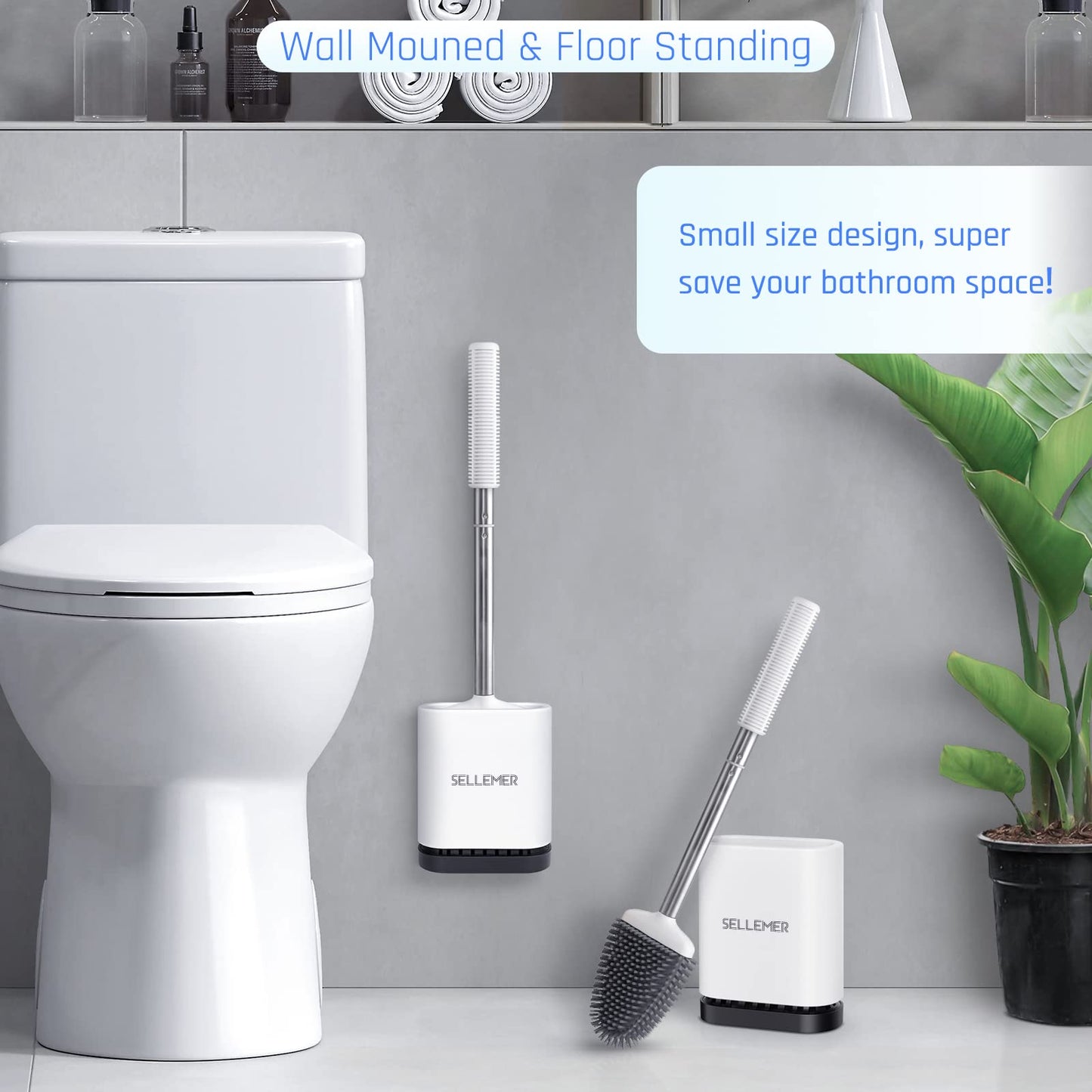 Sellemer Toilet Brush and Holder Set
