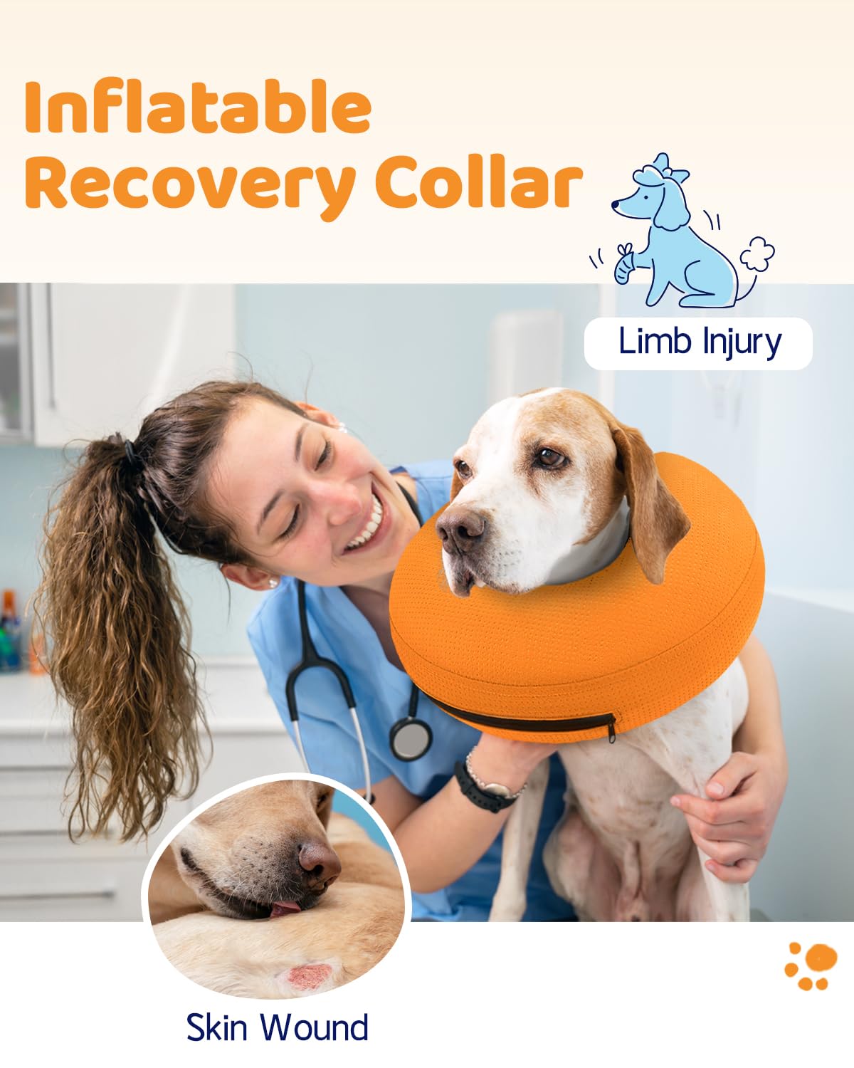 Super Inflatable Dog Cone Collar for Small Puppies Cats