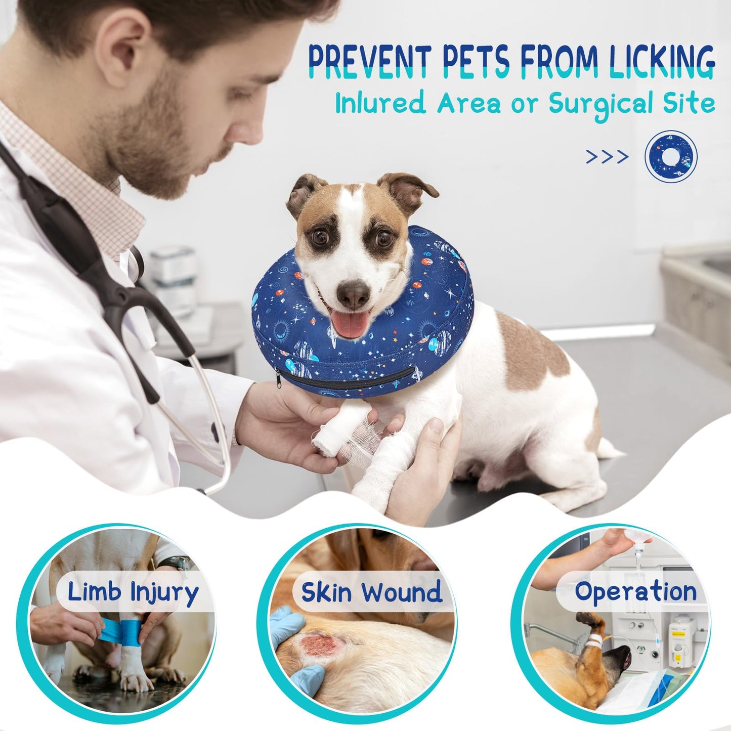 Super Inflatable Dog Cone Collar for Small Puppies Cats