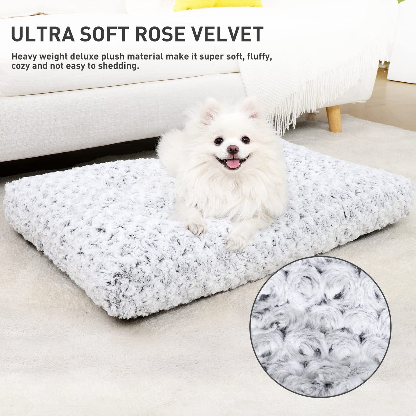 KSIIA Washable  Plush Dog Crate Beds