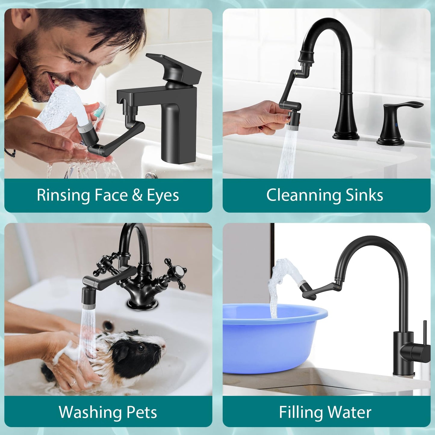 CECEFIN 1080° Swivel Faucet-Extender Sink-Aerator