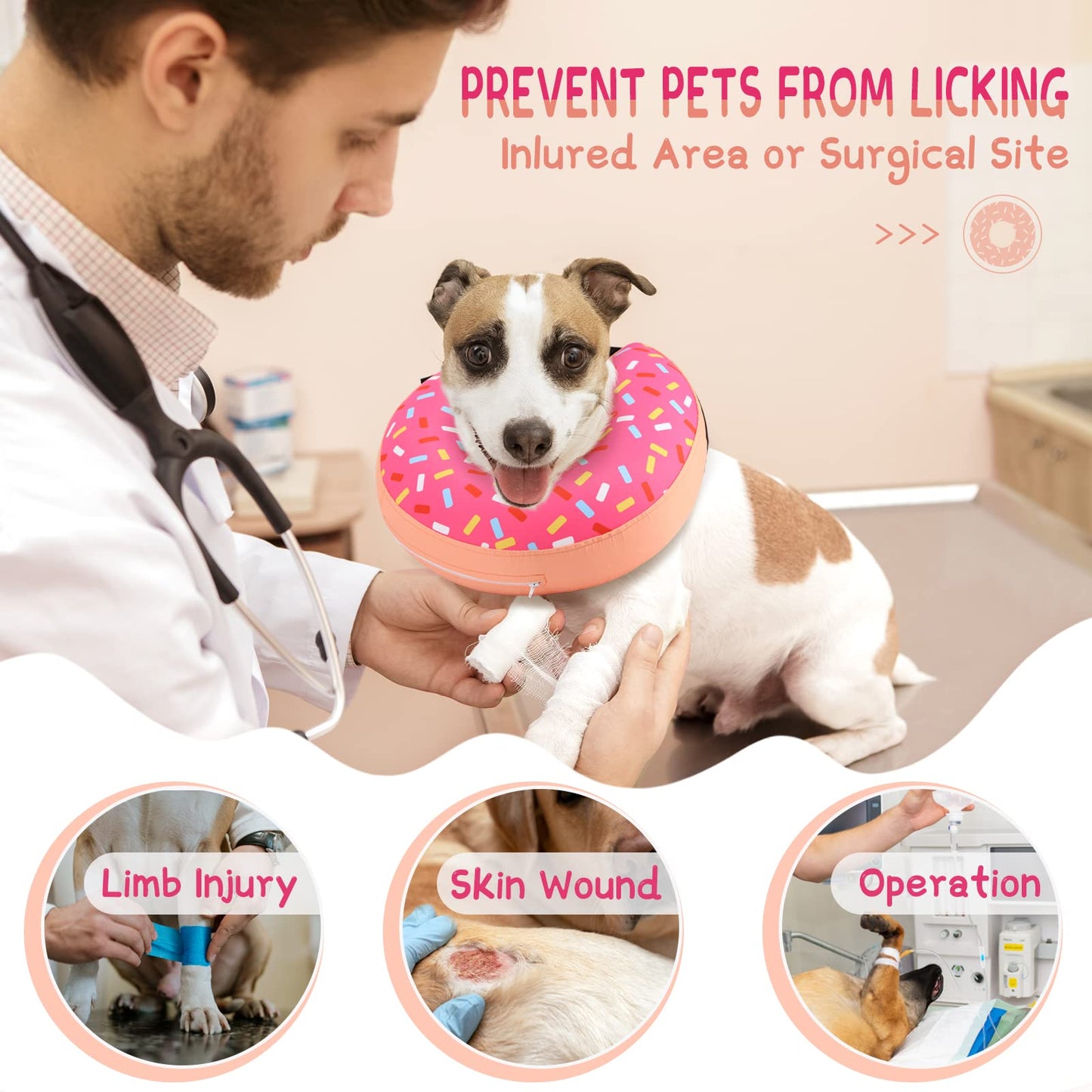 Super Inflatable Dog Cone Collar for Small Puppies Cats