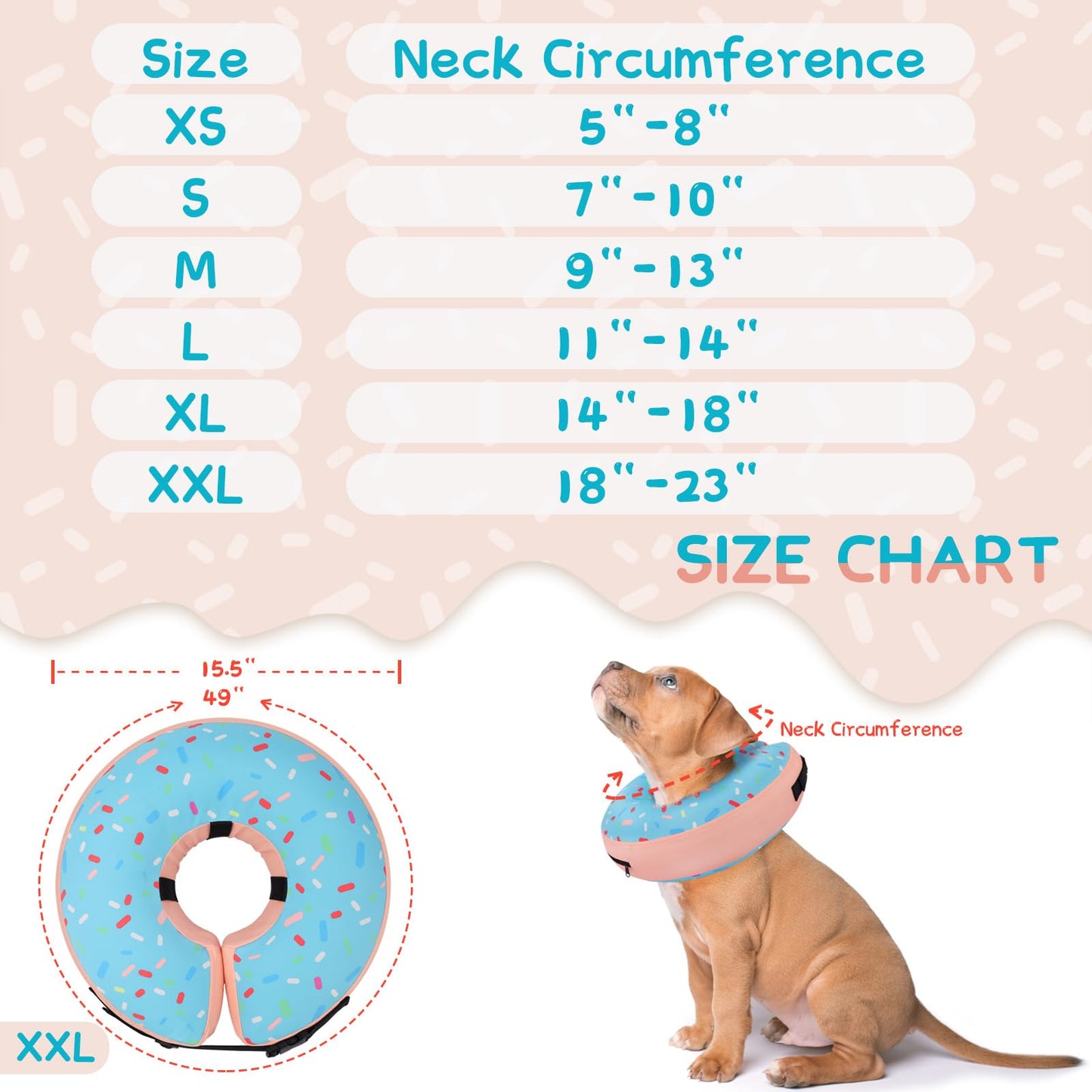 Super Inflatable Dog Cone Collar for Small Puppies Cats