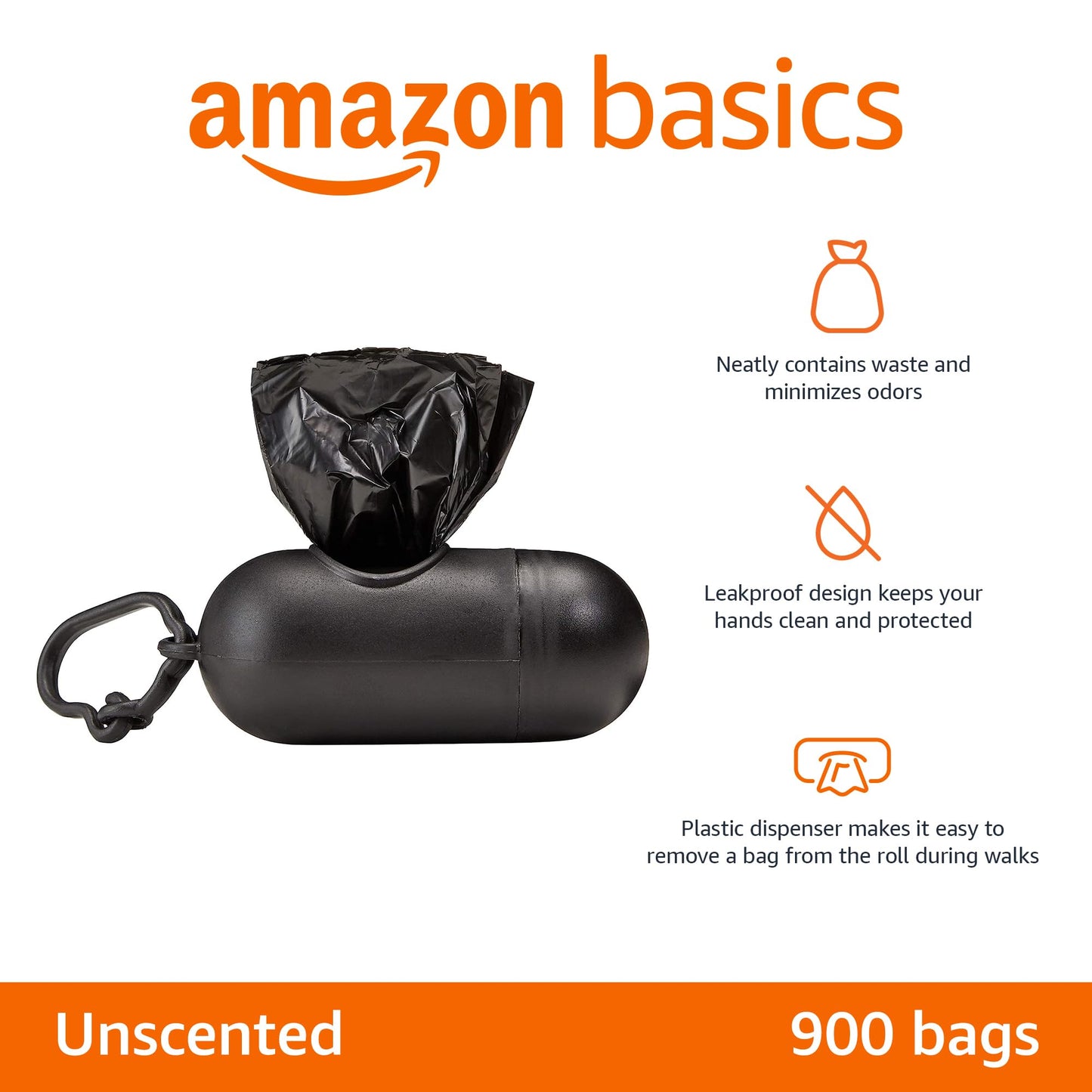 Amazon Basics Dog Poop Bags with Dispenser, 300 Count