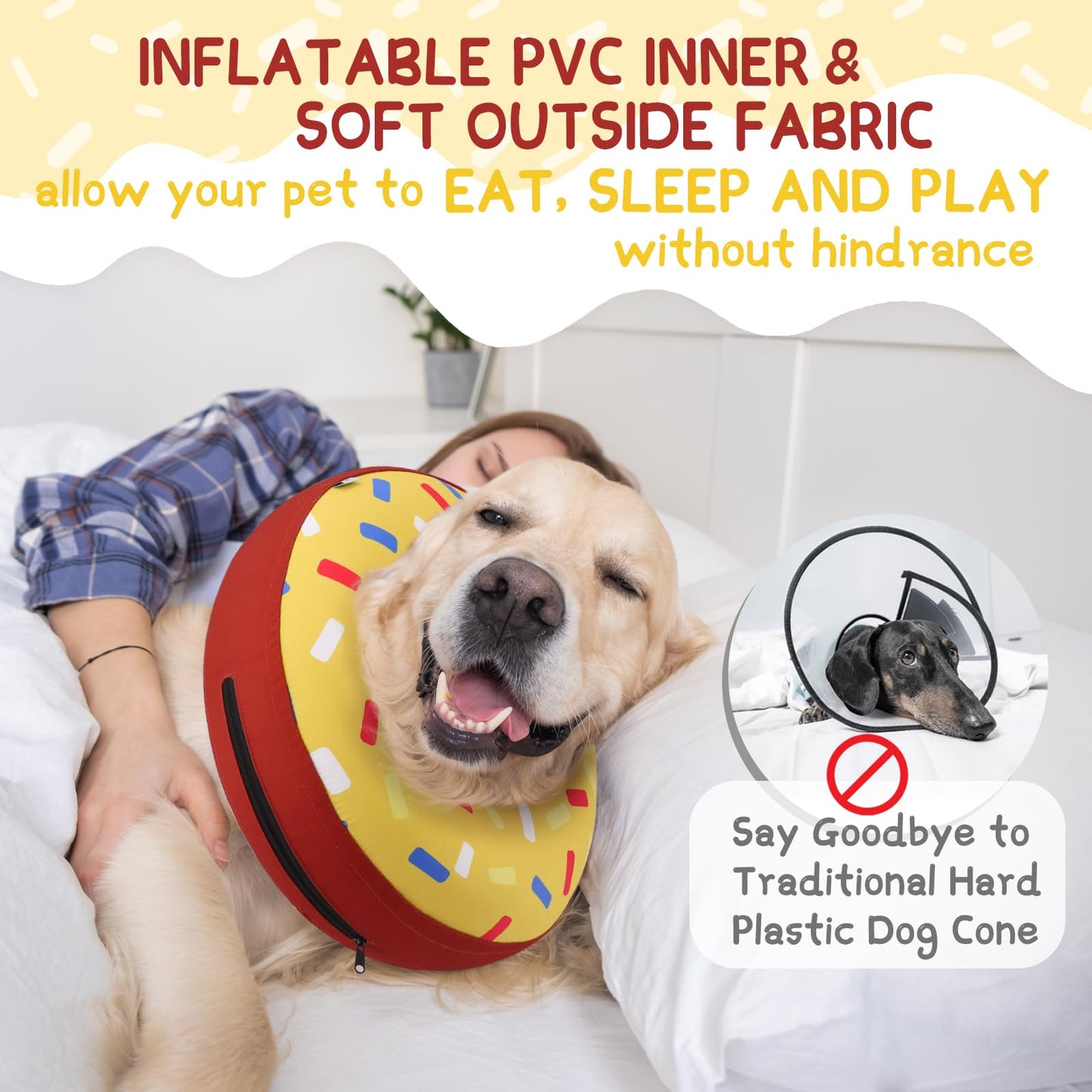 Super Inflatable Dog Cone Collar for Small Puppies Cats