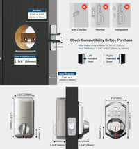 TEEHO TE002 Fingerprint Door Lock - Keyless Entry Door Lock - Electronic Keypad Deadbolt - Smart Locks for Front Door - Auto Lock - Easy Installation - Satin Nickel