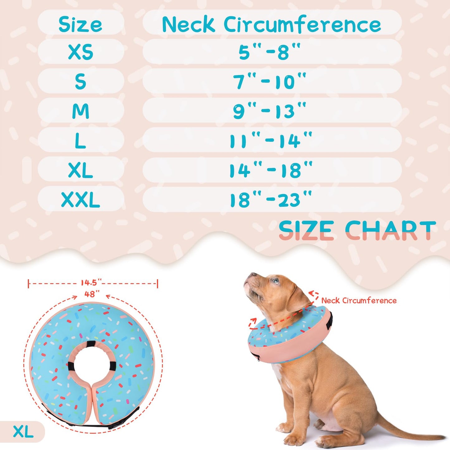 Super Inflatable Dog Cone Collar for Small Puppies Cats