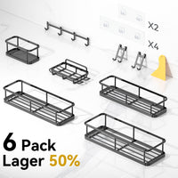 6 Pack Large Capacity Bath Organizer with Soap Holder and 12 Hooks