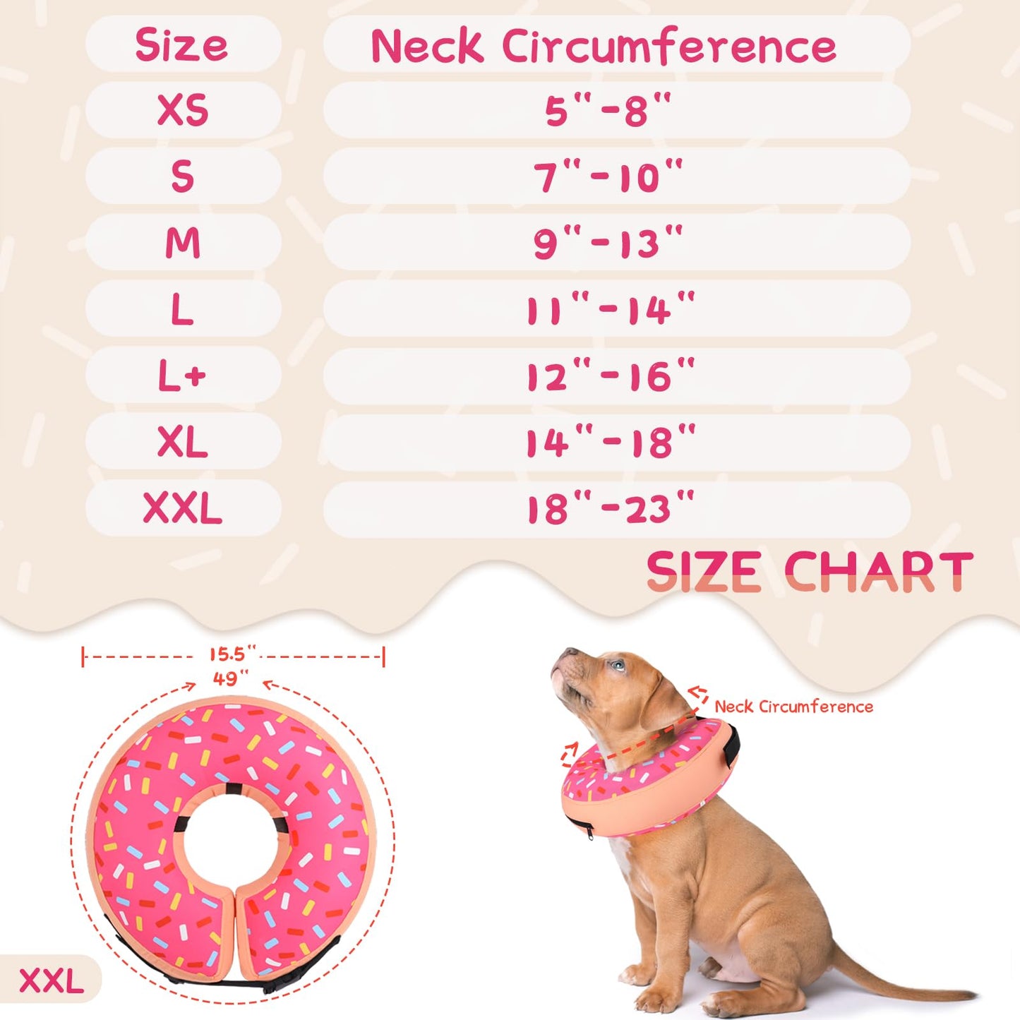 Super Inflatable Dog Cone Collar for Small Puppies Cats