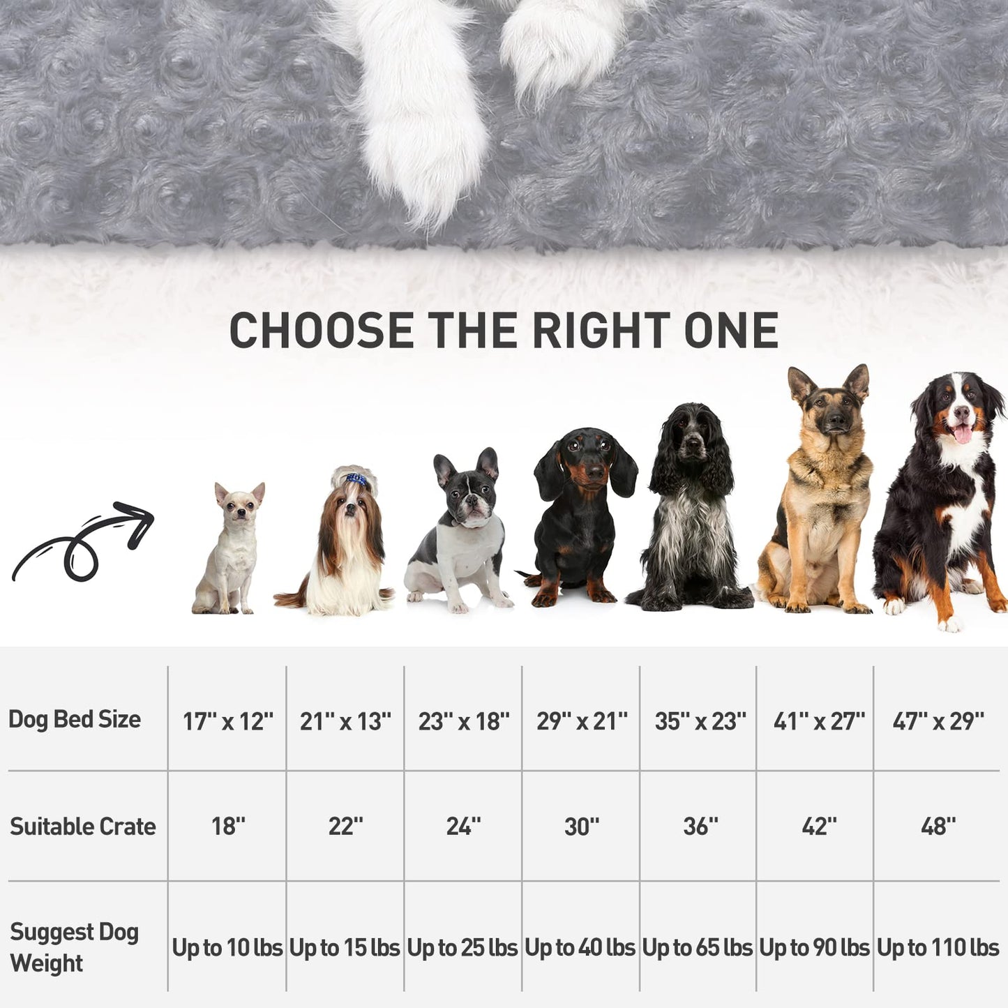 KSIIA Washable  Plush Dog Crate Beds