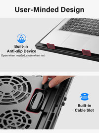 Kootek Laptop Cooling Pad, Laptop Cooler with 5 Quiet Fans for 12"-17"