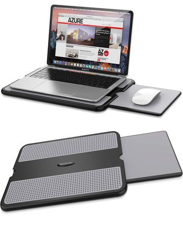 AboveTEK Portable Laptop Lap Desk w/Retractable Left/Right Mouse Pad Tray