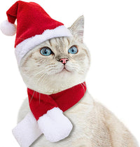 Pet Santa Hat and Red Cloak for Cats Dogs and Rabbits
