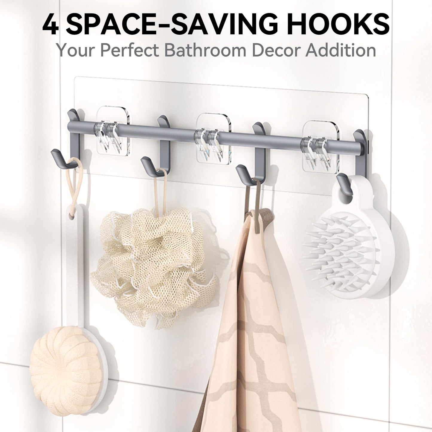 6 Pack Large Capacity Bath Organizer with Soap Holder and 12 Hooks