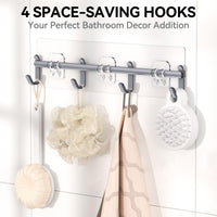 6 Pack Large Capacity Bath Organizer with Soap Holder and 12 Hooks
