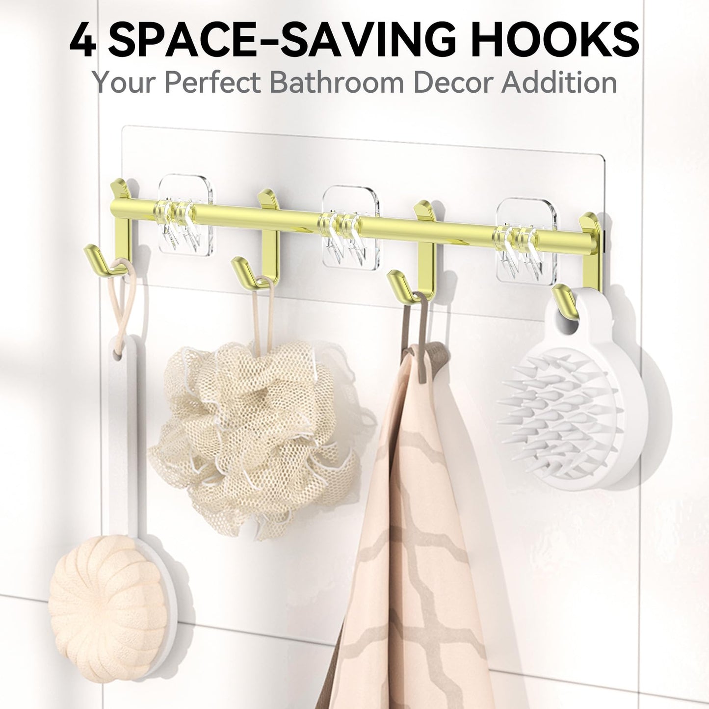 6 Pack Large Capacity Bath Organizer with Soap Holder and 12 Hooks