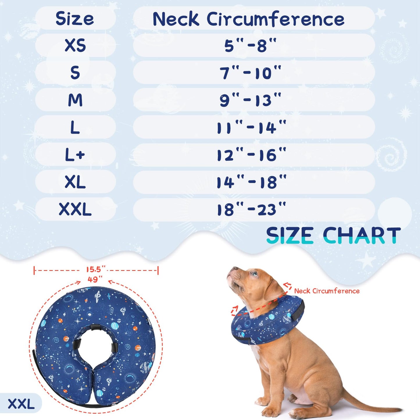 Super Inflatable Dog Cone Collar for Small Puppies Cats