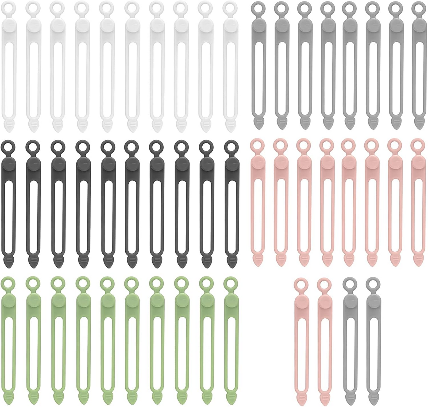 25 Pcs Silicone Cable Ties, Reusable Cable Straps Wire Organizer