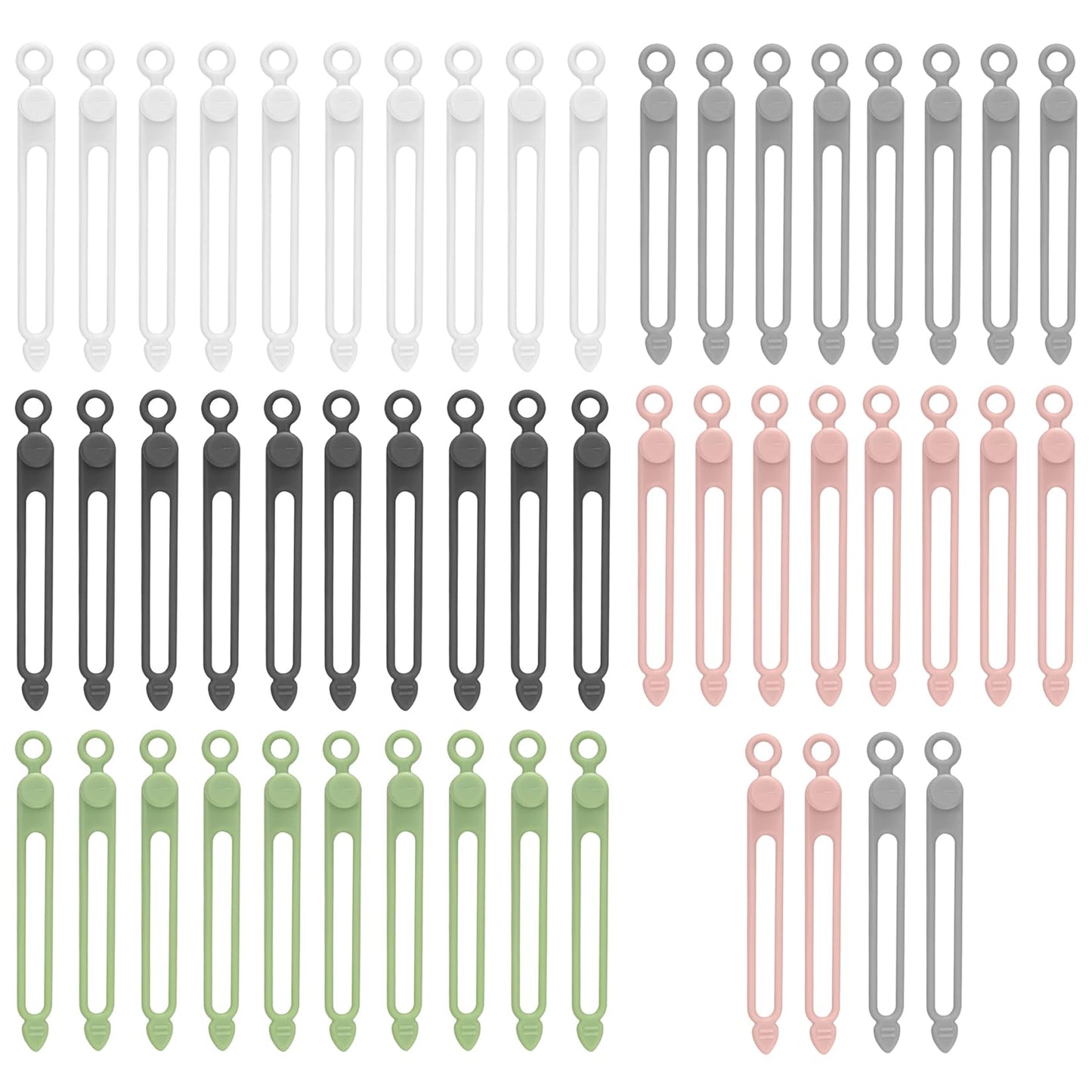 25 Pcs Silicone Cable Ties, Reusable Cable Straps Wire Organizer