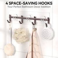 6 Pack Large Capacity Bath Organizer with Soap Holder and 12 Hooks