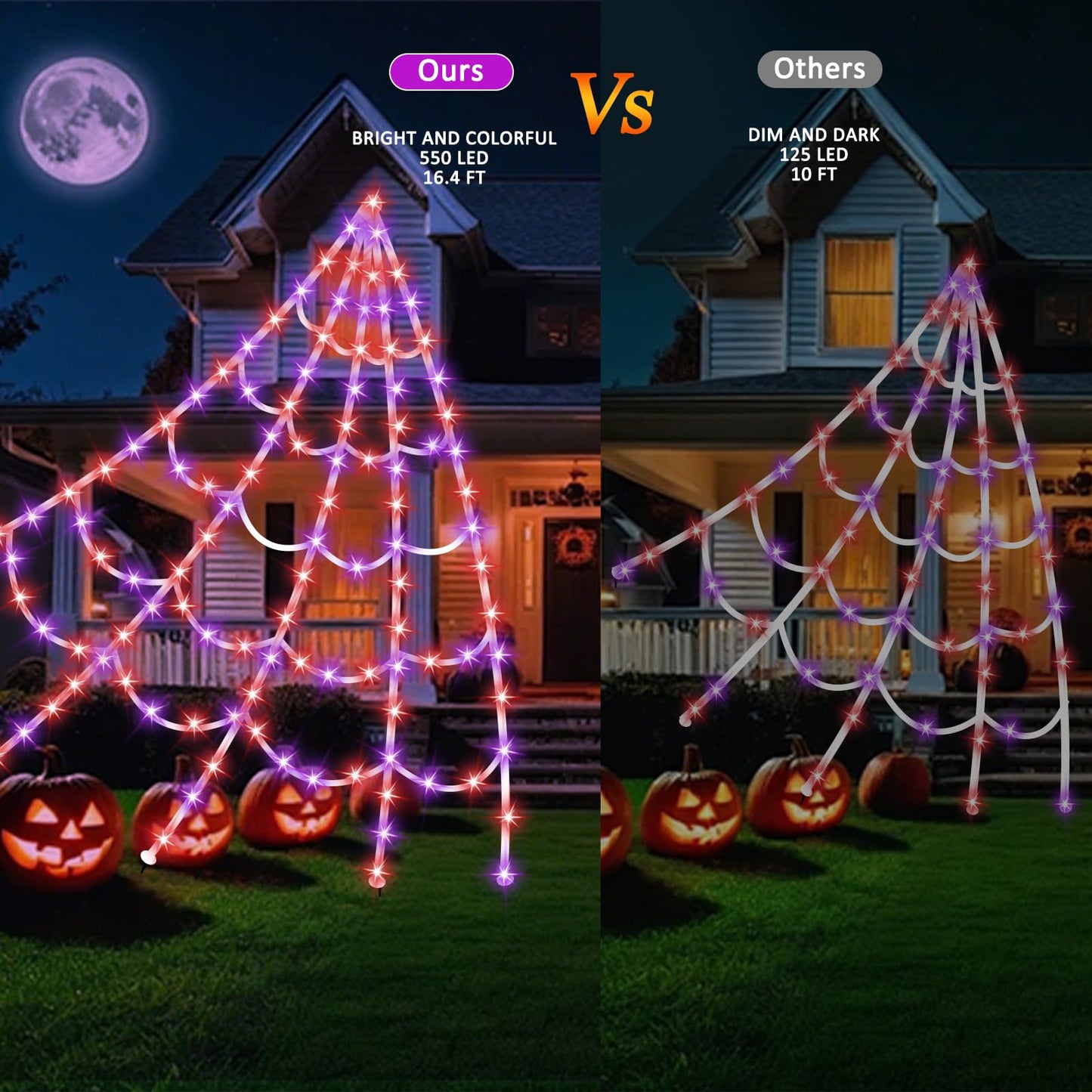 550 LED Halloween Spider Web Lights