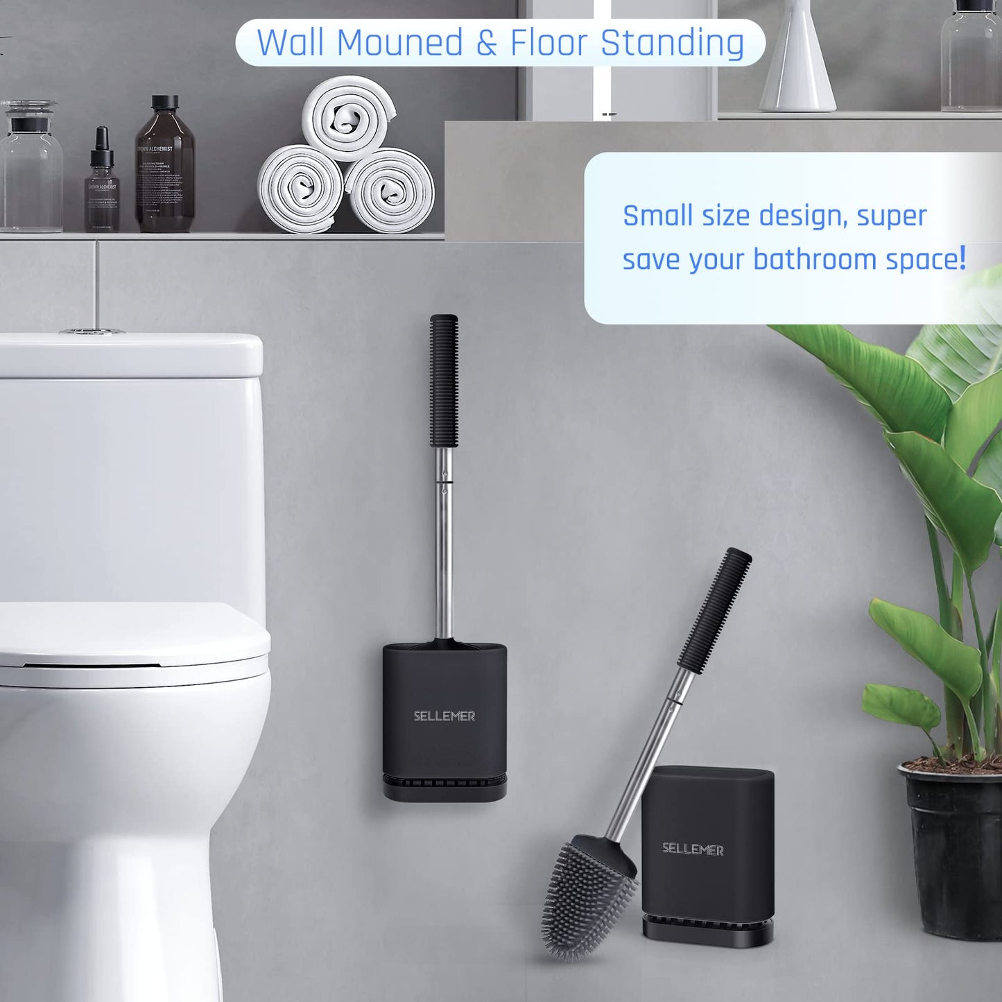 Sellemer Toilet Brush and Holder Set
