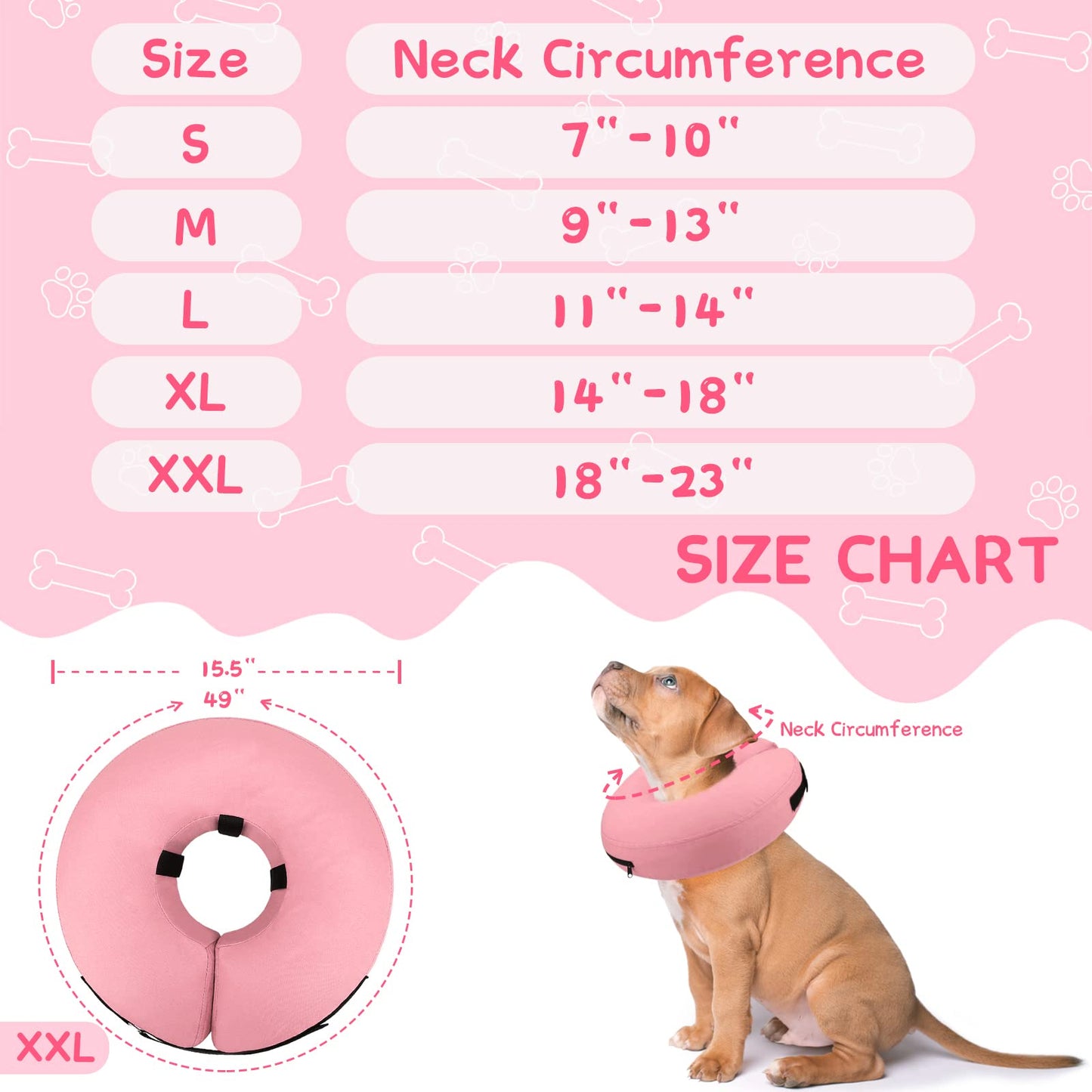 Super Inflatable Dog Cone Collar for Small Puppies Cats